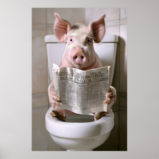 Impresión divertida de cerdo en baño, Arte de peri