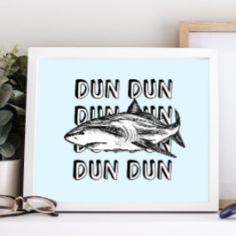 Impresión divertida del gran ataque al tiburón bla