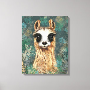 Impresión divertida en lienzo de llama curiosa fel