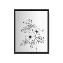 Impresión elegante de líneas florales de arte - Bo