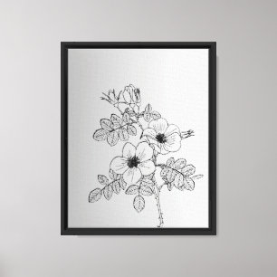 Impresión elegante de líneas florales de arte - Bo