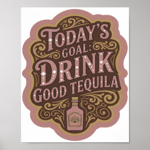 Impresión elegante en rosa OBJETIVO DE HOY BEBER B