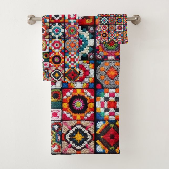 Impresión en blanco de patrón de crochet de cuadra (In situ)