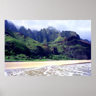 Impresión en la playa de Kalalau