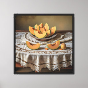 Impresión en lienzo 16"x16" Melón Cantalupo