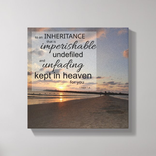 Impresión en lienzo 1 Pedro 1:4 | Herencia Eterna (Anverso)