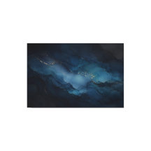 Impresión en lienzo abstracto de oro y azul verdos