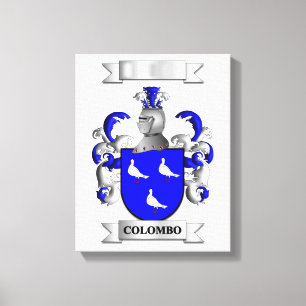 Impresión en lienzo Apellido y escudo Colombo ital