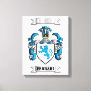 Impresión en lienzo Apellido y escudo Ferrari ital