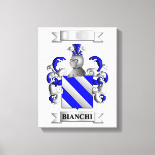 Impresión en lienzo Apellido y escudo italiano Bia