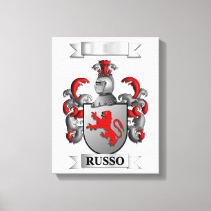 Impresión en lienzo apellido y escudo italiano Rus