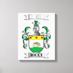 Impresión en lienzo Apellido y escudo Ricci italia