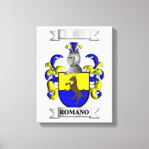 Impresión en lienzo Apellido y escudo Romano itali