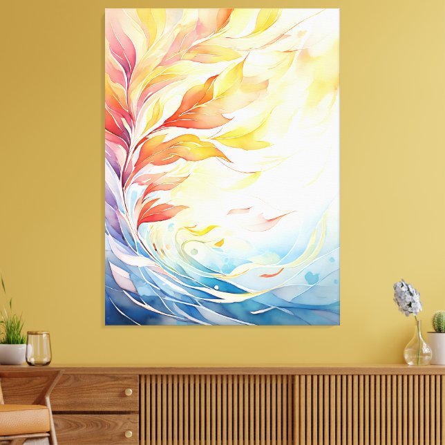 Impresión en lienzo botánico abstracto moderno (Insitu (Sala de estar))