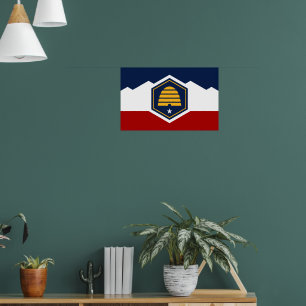 Impresión en lienzo con la bandera de Utah, EE. UU
