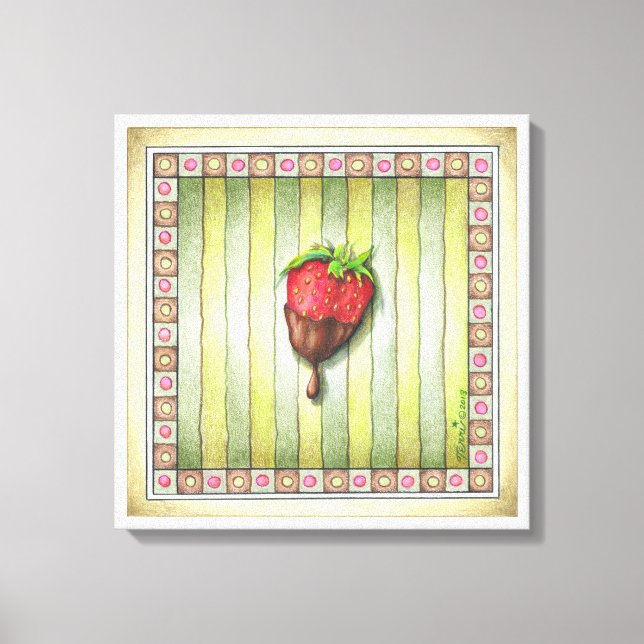 Impresión en lienzo de 18"x18" de fresa cubierta d (Anverso)