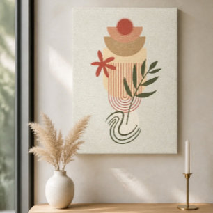 Impresión en lienzo de abstracto botánico minimali