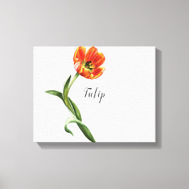 Impresión en lienzo de acuarela de tulipán naranja