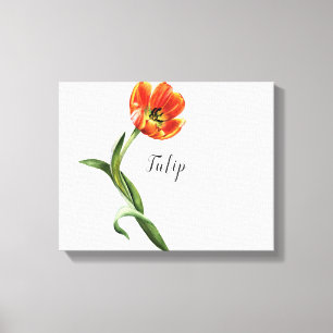 Impresión en lienzo de acuarela de tulipán naranja