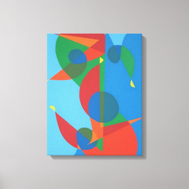Impresión en lienzo de armonía azul abstracta (Anverso)