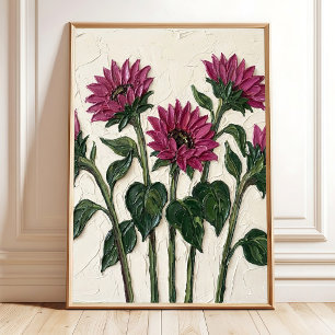 Impresión en lienzo de arte abstracto de girasol m