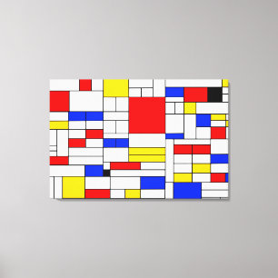 Impresión en lienzo de arte abstracto estilo Piet 