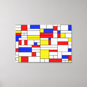 Impresión en lienzo de arte abstracto estilo Piet 