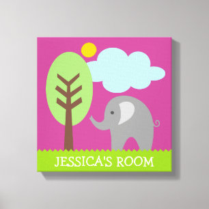 Impresión en lienzo de arte de elefante para habit