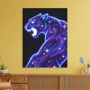 Impresión en lienzo de arte de galaxia de pantera