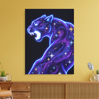 Impresión en lienzo de arte de galaxia de pantera