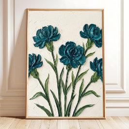 Impresión en lienzo de arte floral de clavel minim