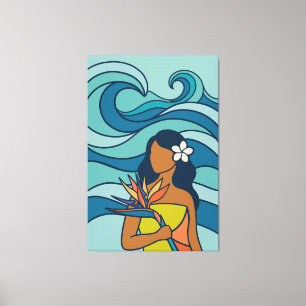 Impresión en lienzo de arte tropical de playa de m