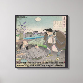 Impresión en lienzo de Basho y cita famosa