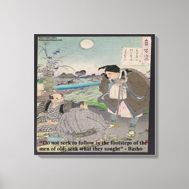 Impresión en lienzo de Basho y cita famosa (Anverso)