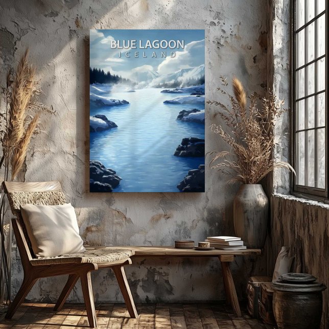 Impresión en lienzo de Blue Lagoon Islandia (Blue Lagoon Iceland Destination Canvas Print by TinkPrints.)