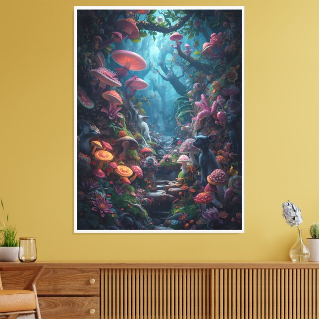 Impresión en lienzo de bosque psicodélico (Insitu (Sala de estar))
