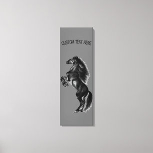 Impresión en lienzo de caballo negro con texto per