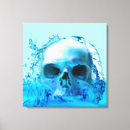 Impresión en lienzo de calavera en agua