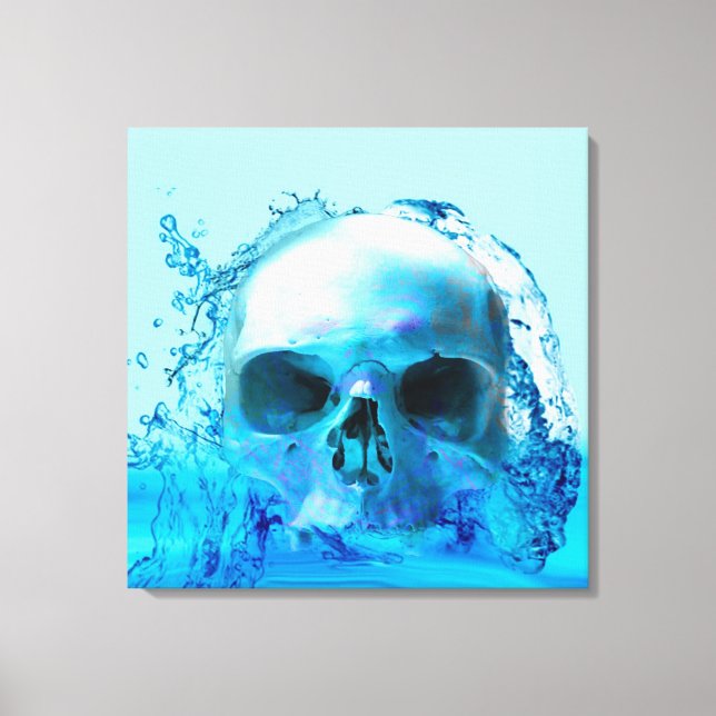 Impresión en lienzo de calavera en agua (Anverso)