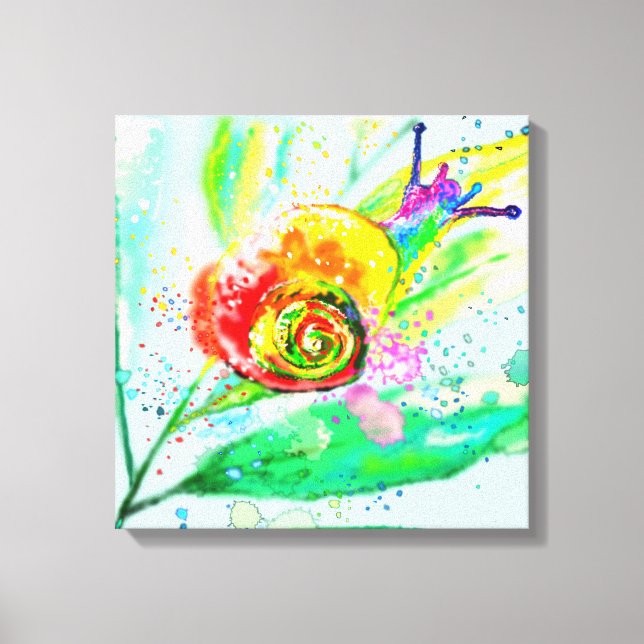 Impresión en lienzo de caracol arcoíris - Pintura (Anverso)