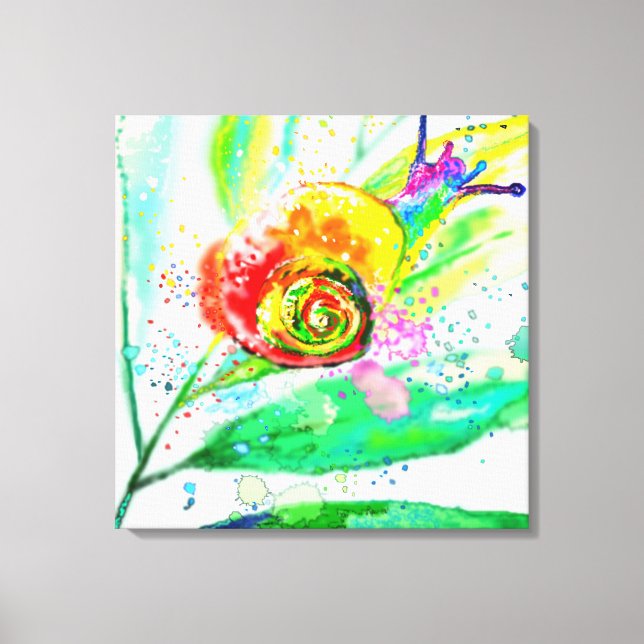 Impresión en lienzo de caracol arcoíris - Pintura (Anverso)