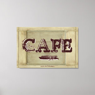 Impresión en lienzo de cocina de café rústico - Pi