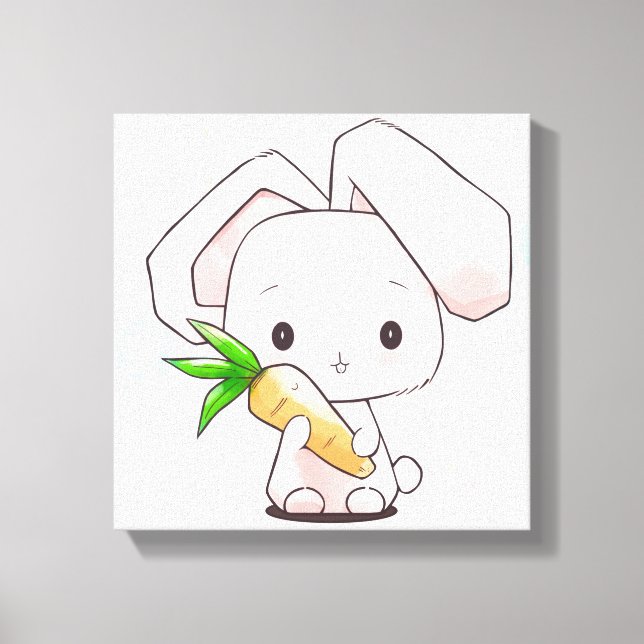 Impresión en lienzo de conejito dulce (Anverso)