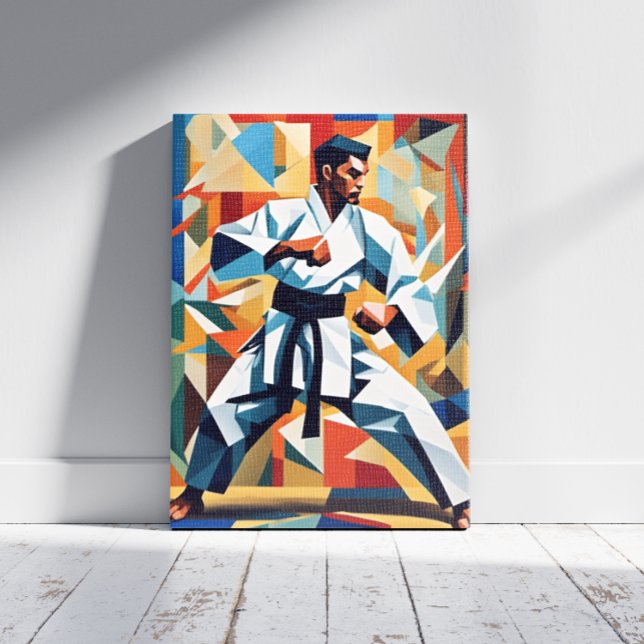 Impresión en lienzo de cubismo de karate (Subido por el creador)