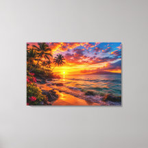 Impresión en lienzo de escape al atardecer en el o