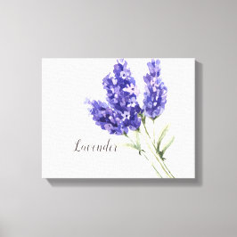Impresión en lienzo de flores de lavanda con acuar
