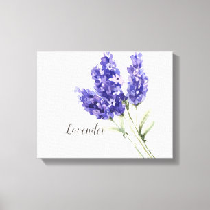 Impresión en lienzo de flores de lavanda con acuar