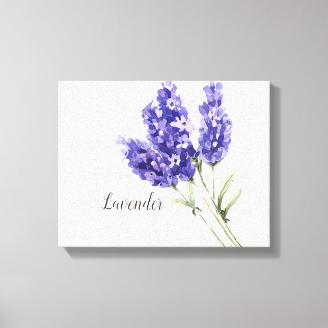 Impresión en lienzo de flores de lavanda con acuar (Anverso)