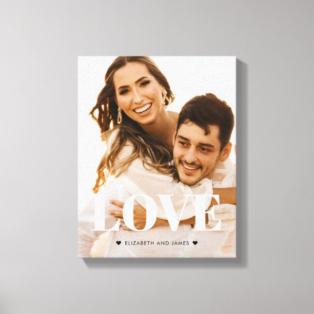 Impresión en lienzo de foto de compromiso de amor (Anverso)