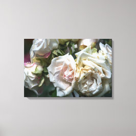 Impresión en lienzo de fotografía de rosas blancas